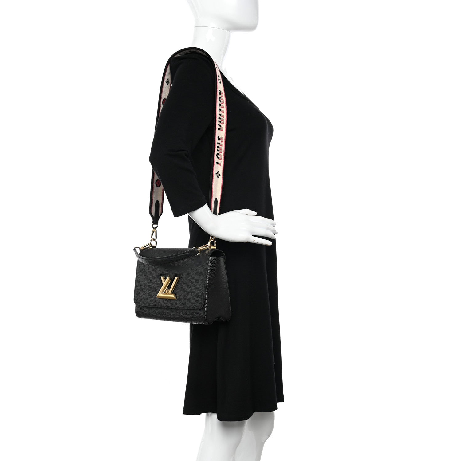 Louis Vuitton Epi Twist Top Handle Shoulder Bag MM Black 2 of 11