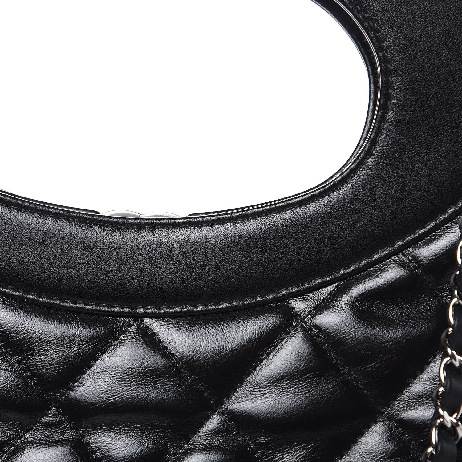 Chanel Glazed Lambskin Quilted Small 31 Shopping Bag Black 10 of 11