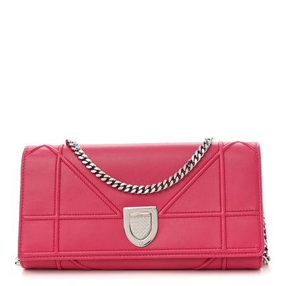 Christian Dior Lambskin Diorama Croisiere Chain Wallet Fuchsia 1 of 10