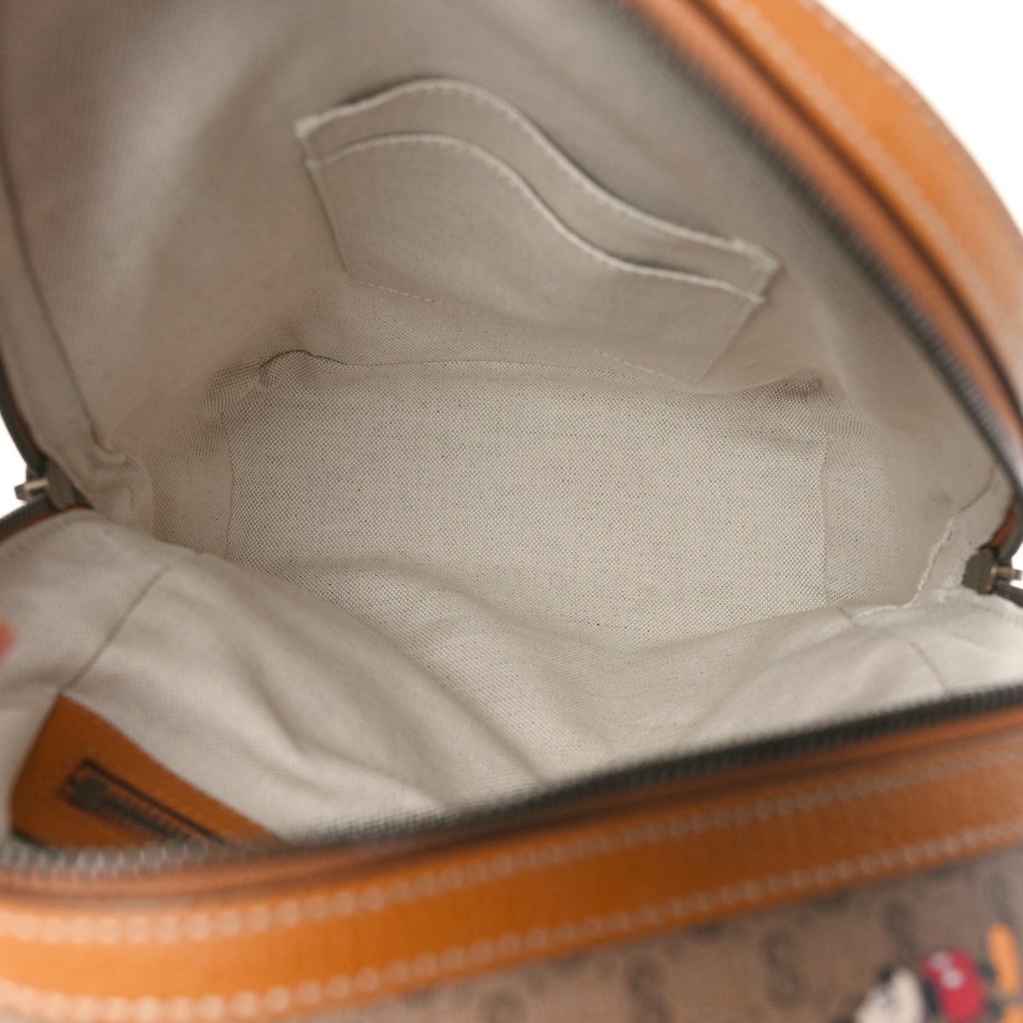 X DISNEY Mini Vintage GG Supreme Monogram Mickey Mouse Small Dome Backpack Beige Vintage Sun Oil