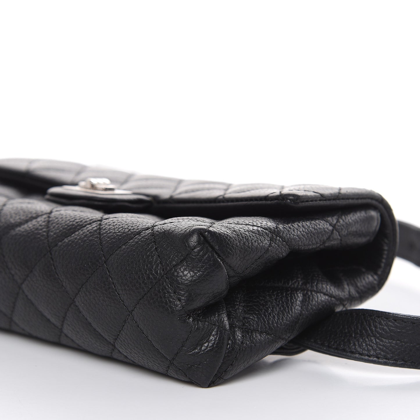 Grained Calfskin Quilted 2.55 Reissue Flap Belt Bag Clutch Black