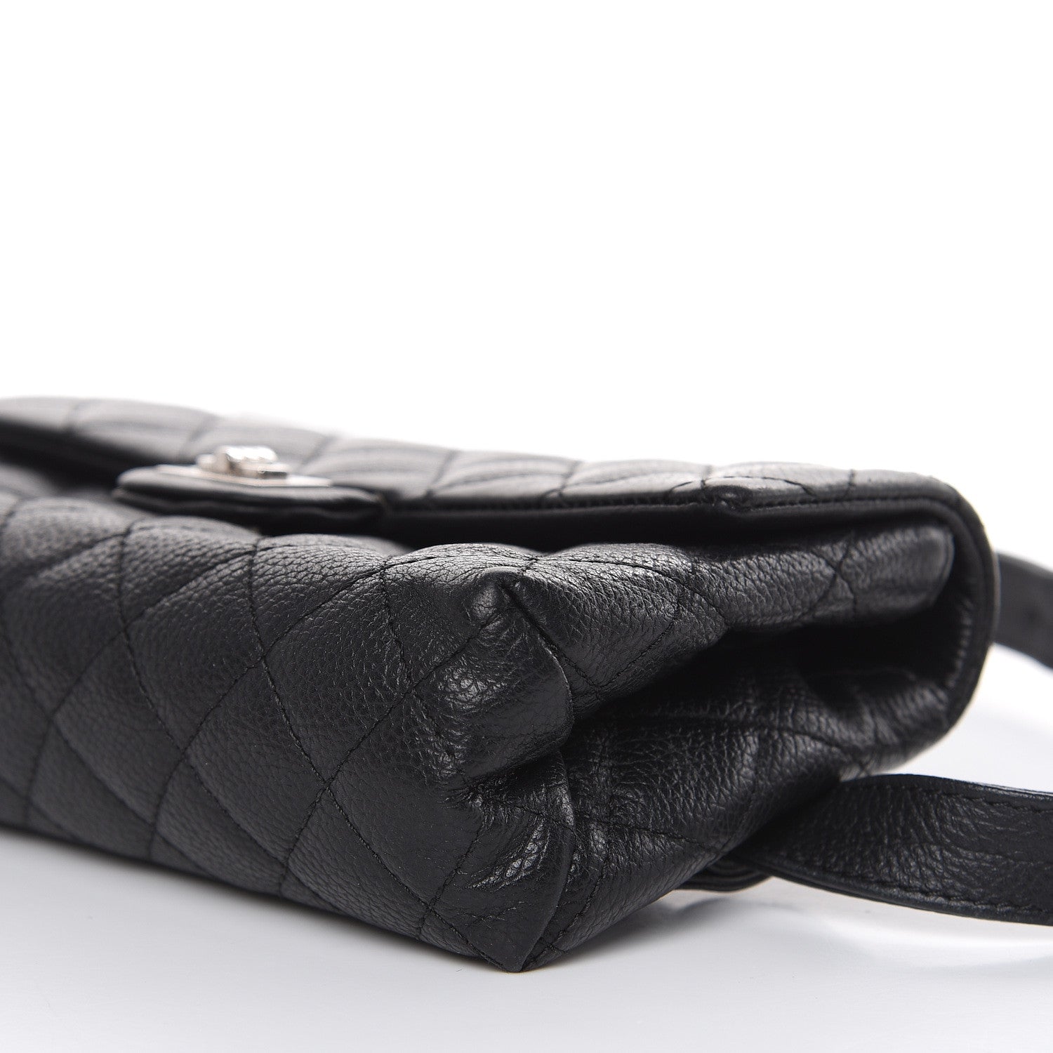 Chanel Grained Calfskin Quilted 2.55 Reissue Flap Belt Bag Clutch Black 10 of 13