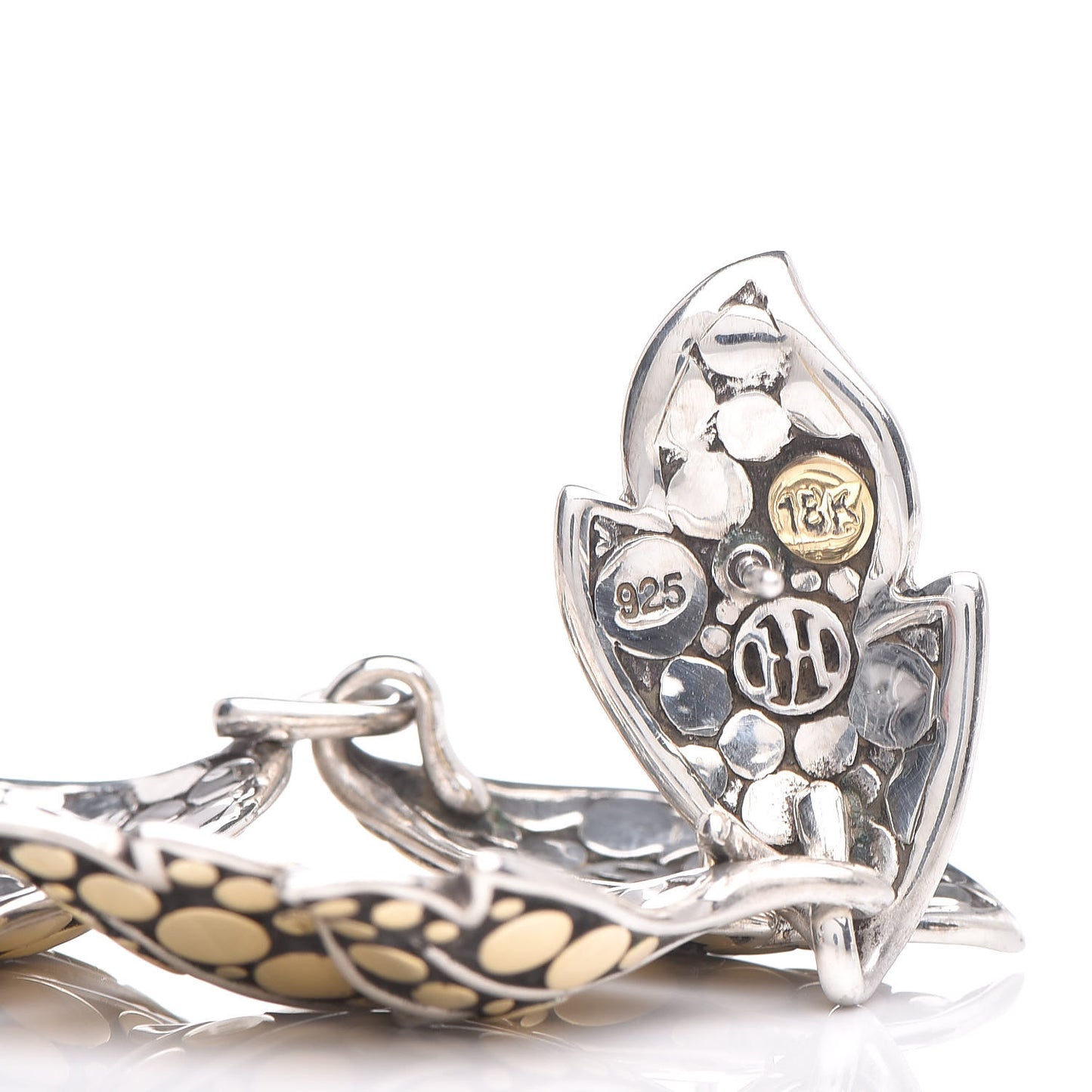 Sterling Silver 18K Yellow Gold Ayu Leaf Drop Earrings