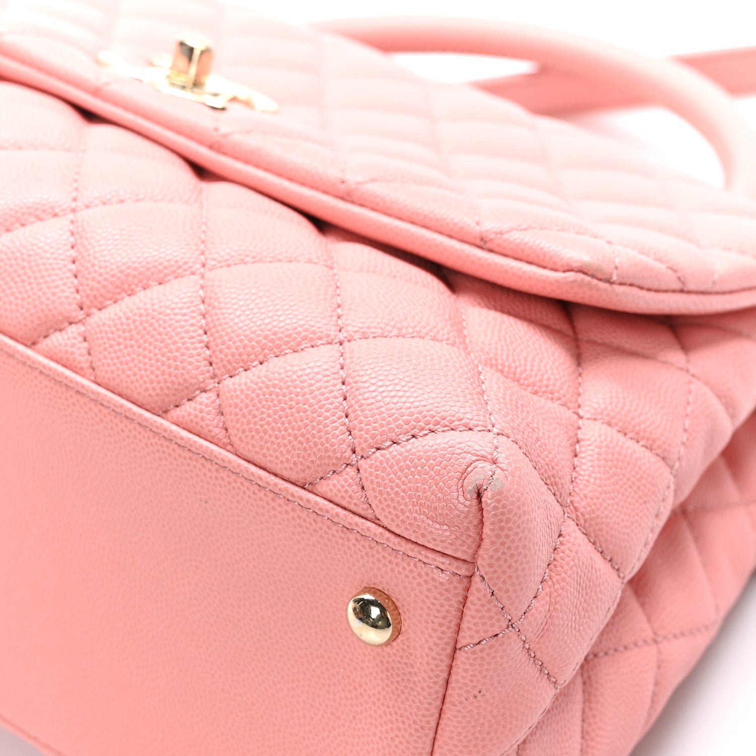 Chanel Caviar Quilted Small Coco Handle Flap Pink 11 of 11