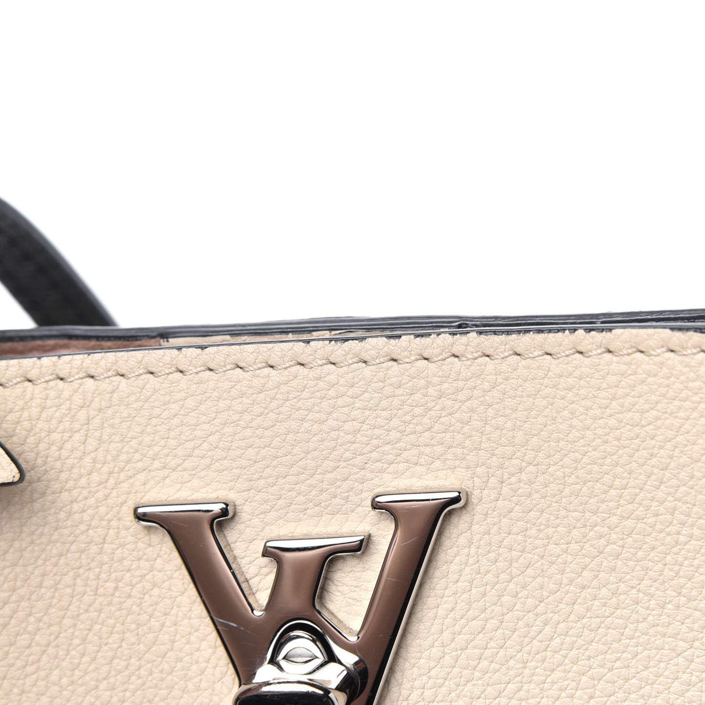 Calfskin Lockme Cabas Vanille Black