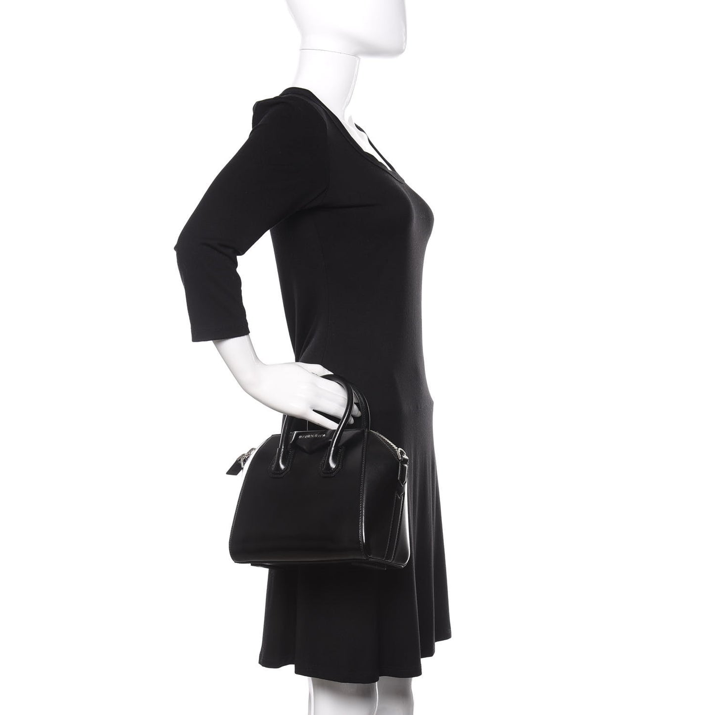 Shiny Lord Calfskin Mini Antigona Black