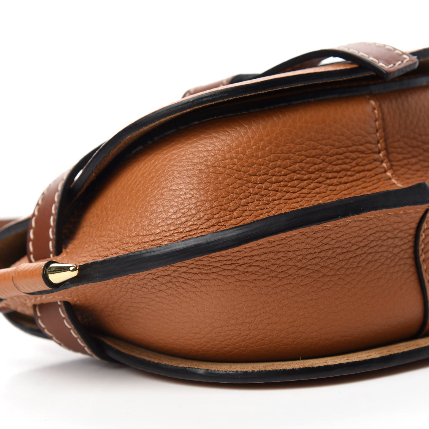 Grained Calfskin Mini Gate Crossbody Bag Caramel Pecan
