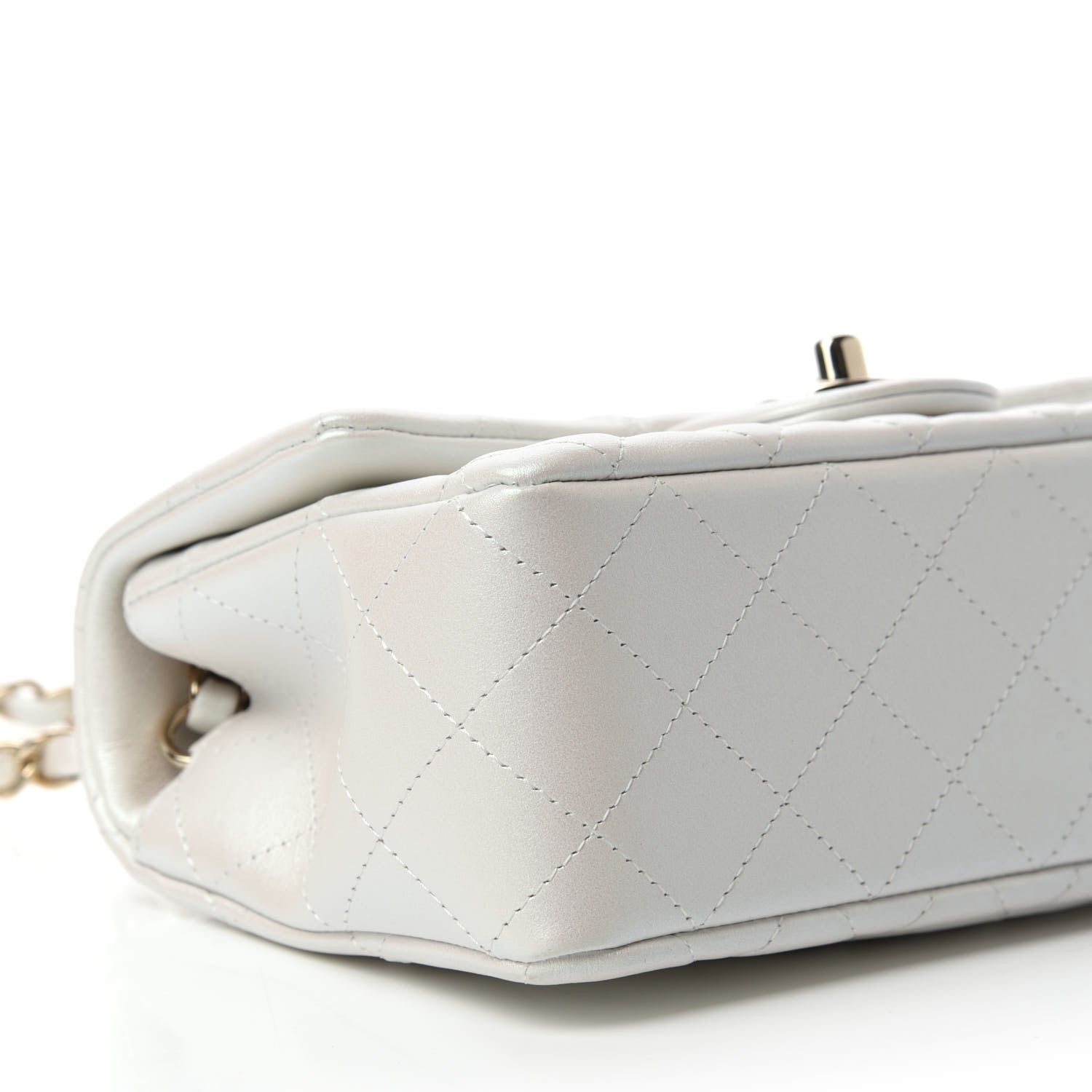 Chanel Iridescent Calfskin Quilted Mini Rectangular Flap White 6 of 11