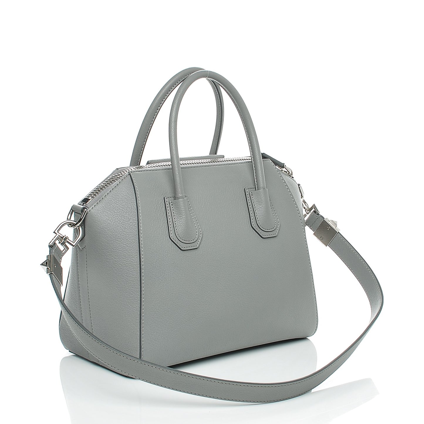 Sugar Goatskin Small Antigona Pearl Grey