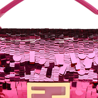 Fendi Sequin Paillettes Vitello Grace Sex and the City Mini Baguette Ciclamino Pilar 8 of 14