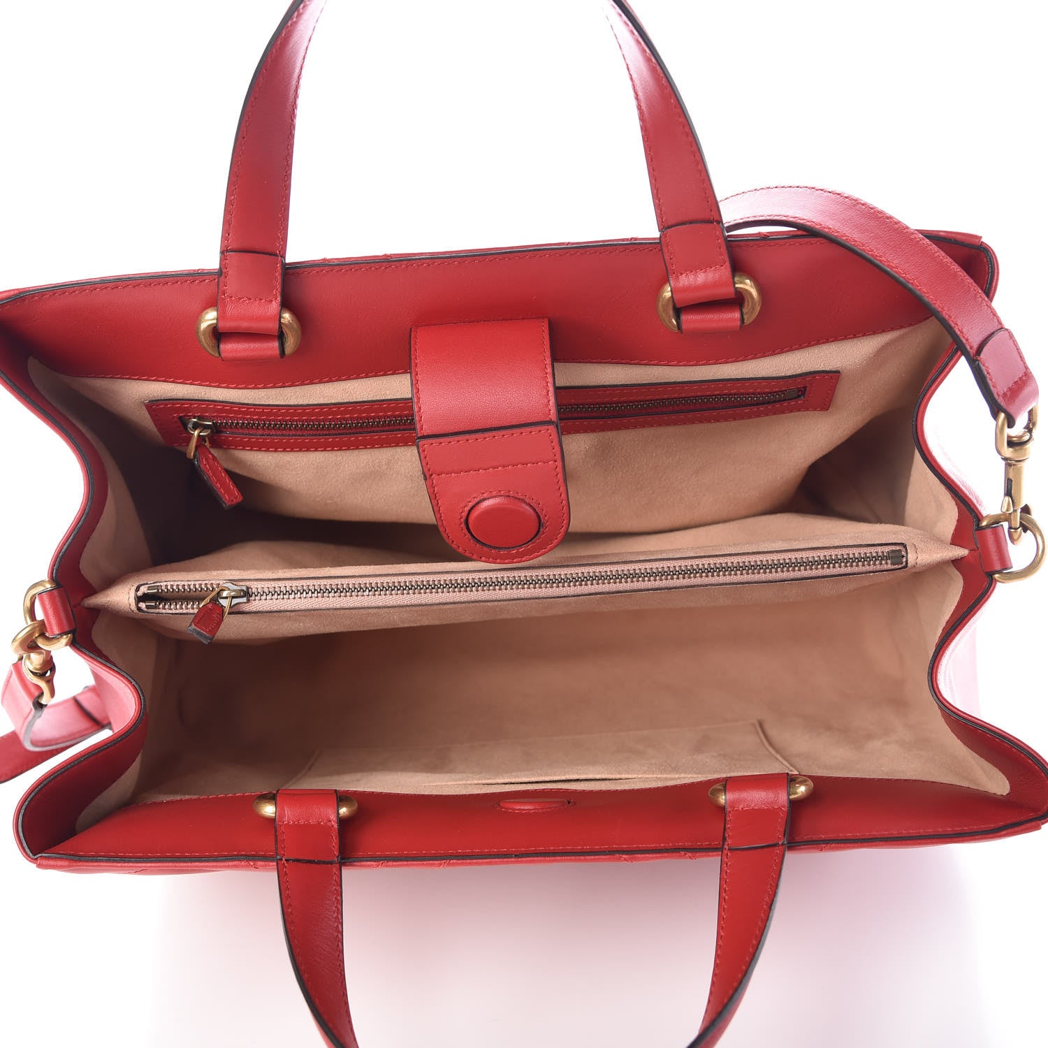 Gucci Calfskin Matelasse Medium GG Marmont Tote Hibiscus Red 8 of 10