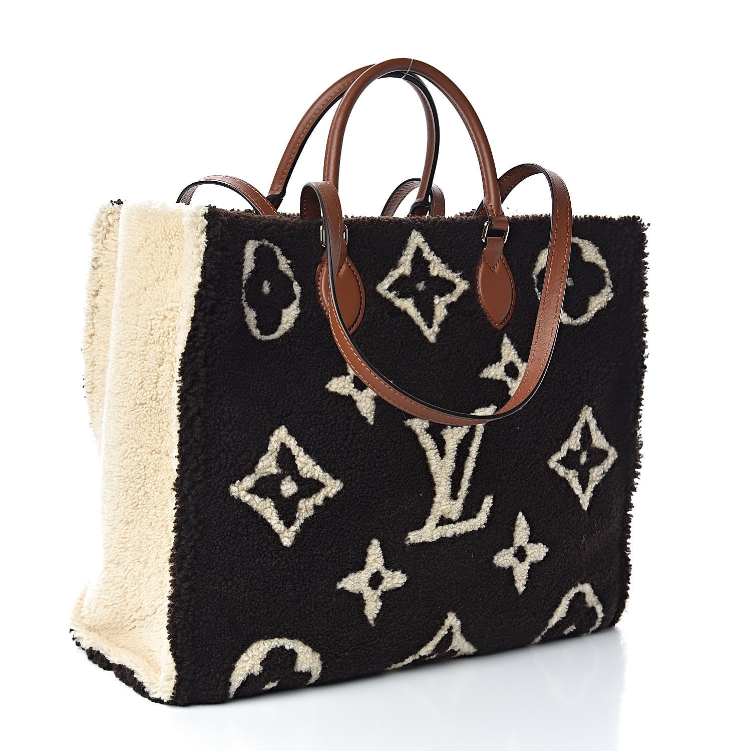 Louis Vuitton Shearling Monogram Giant Teddy Onthego GM Black White 3 of 10