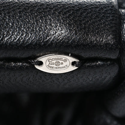 Chanel Lambskin Crystal CC Hair Scrunchie Black Silver 4 of 4