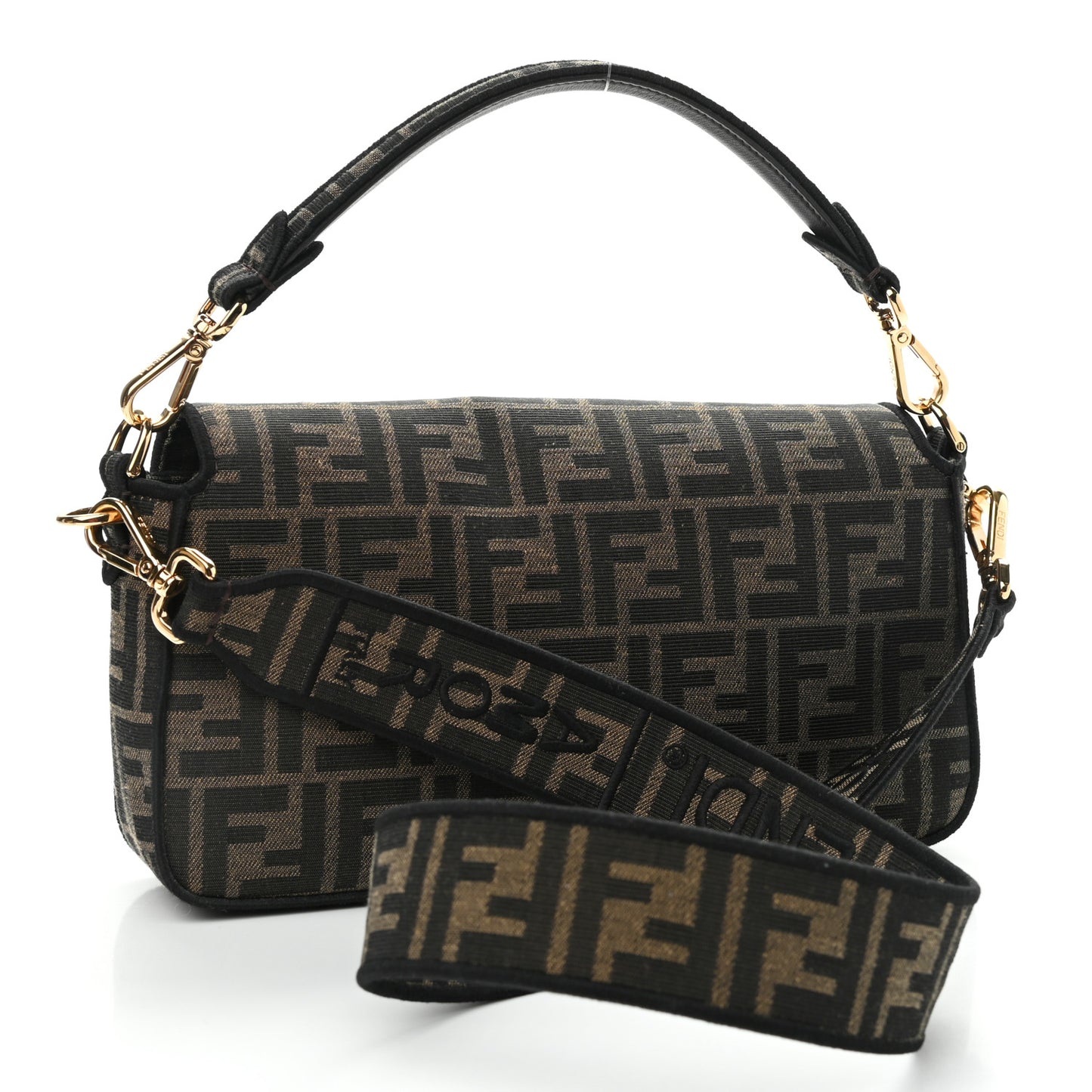 Fabric Jacquard FF 1974 Medium Baguette Tobacco Moro Black