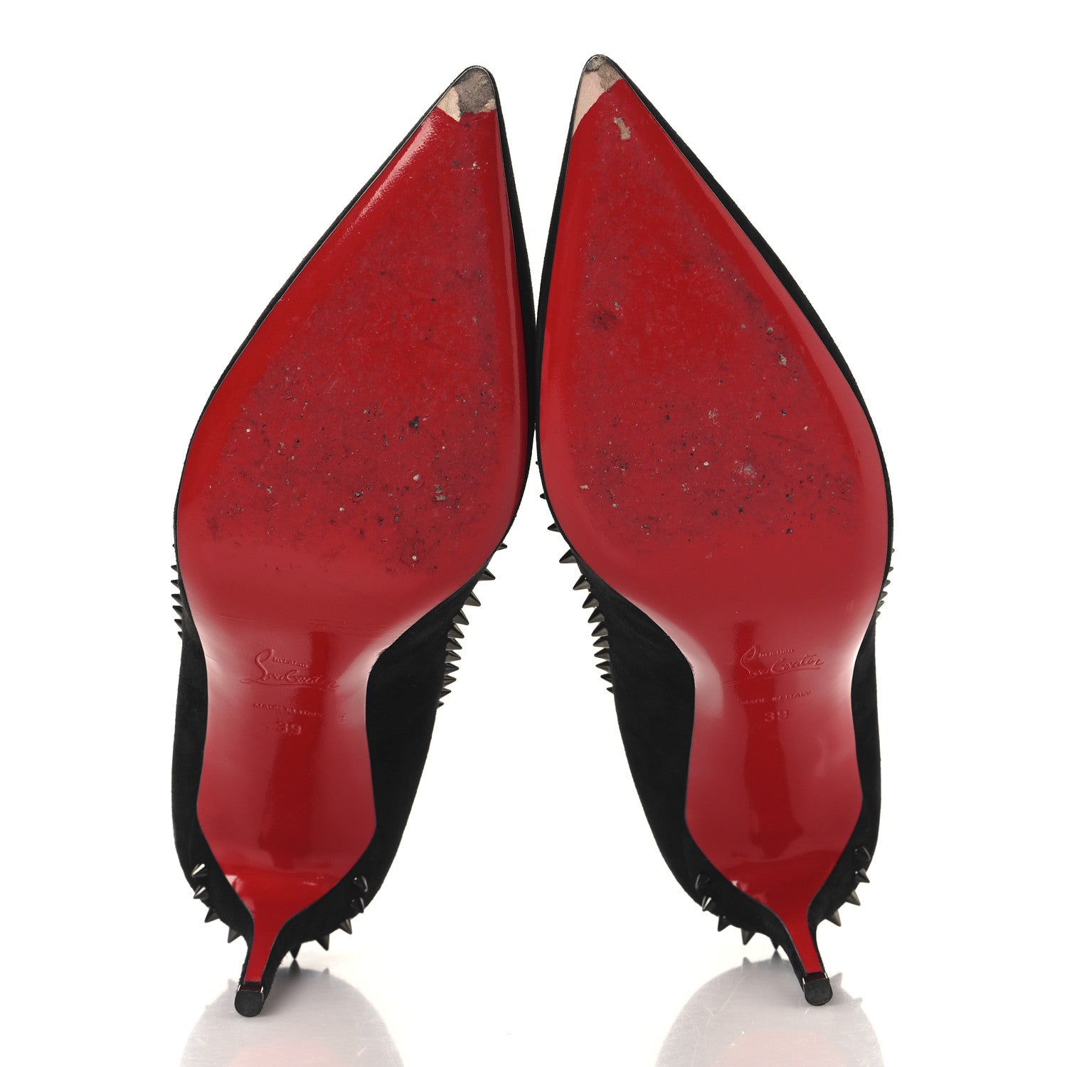 Christian Louboutin Suede Studded Anjalina 100 Pumps 39 Black 6 of 10