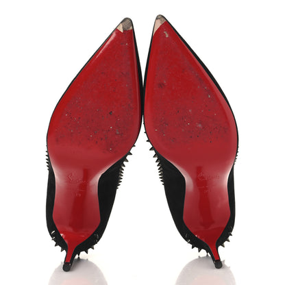 Christian Louboutin Suede Studded Anjalina 100 Pumps 39 Black 6 of 10