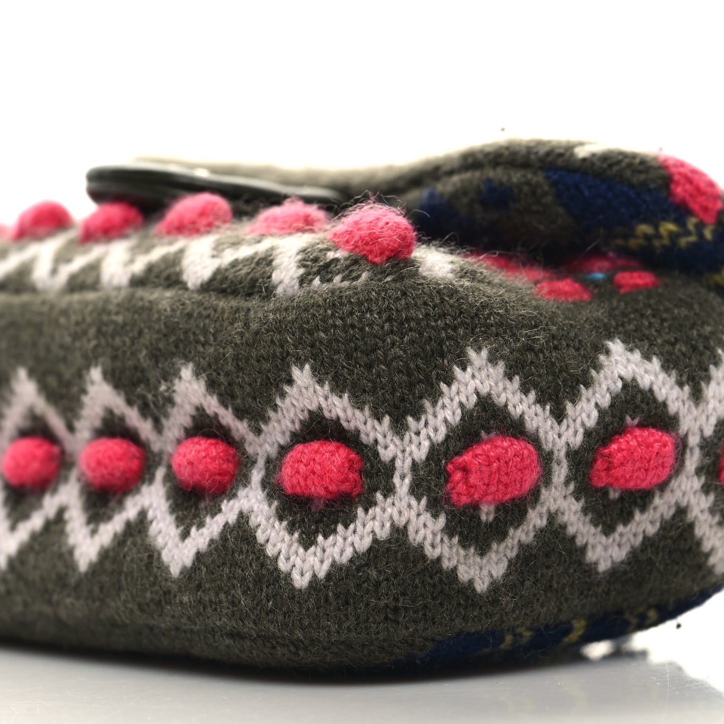 Cashmere Knit Extra Mini Single Flap Khaki Multicolor