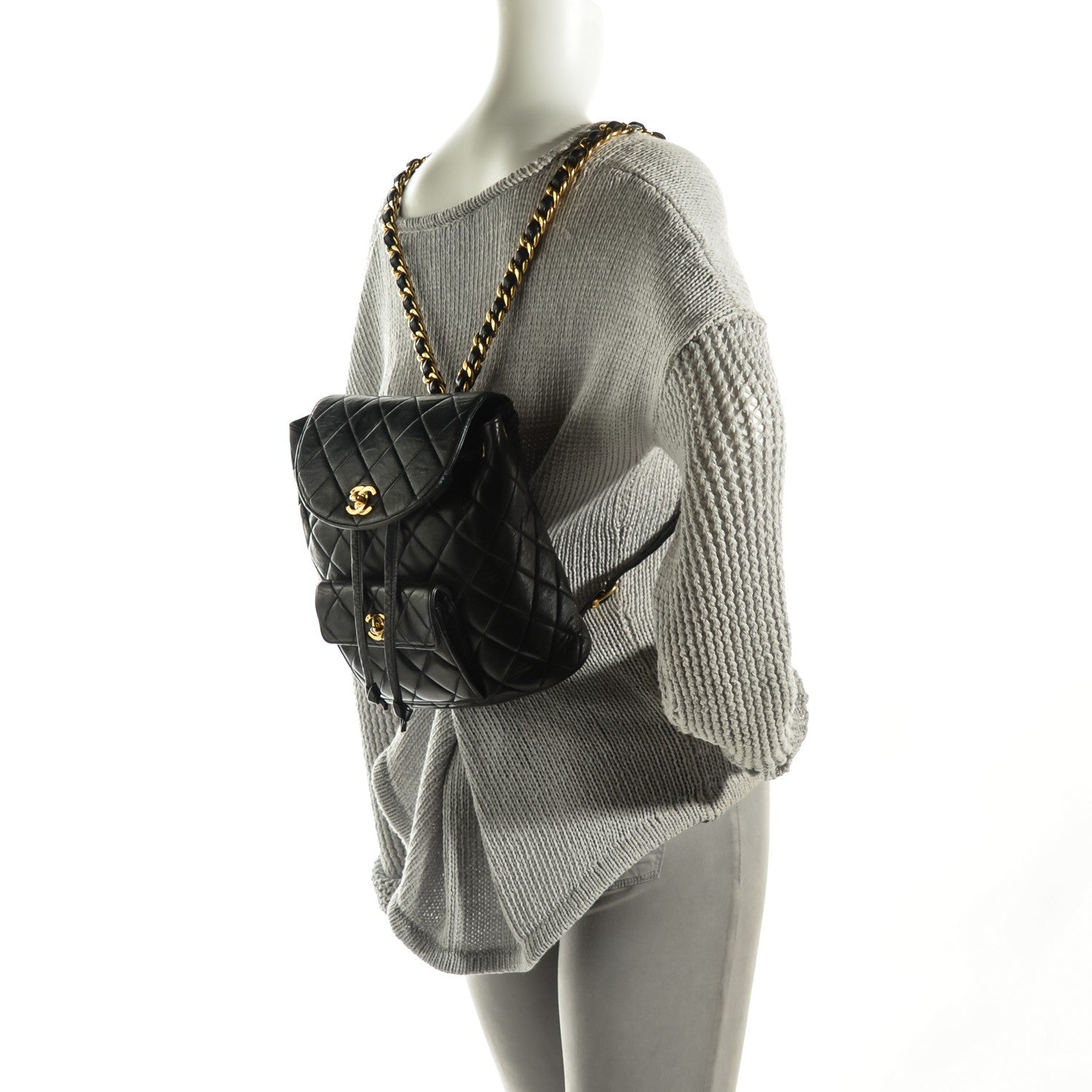 Chanel Lambskin Quilted Backpack Black 2 of 9
