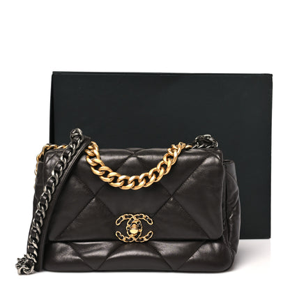 Chanel Lambskin Quilted Medium Chanel 19 Flap Dark Brown 11 of 11