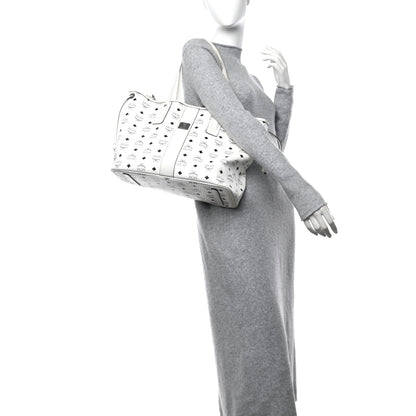MCM Visetos Medium Liz Reversible Shopper Tote White 2 of 22