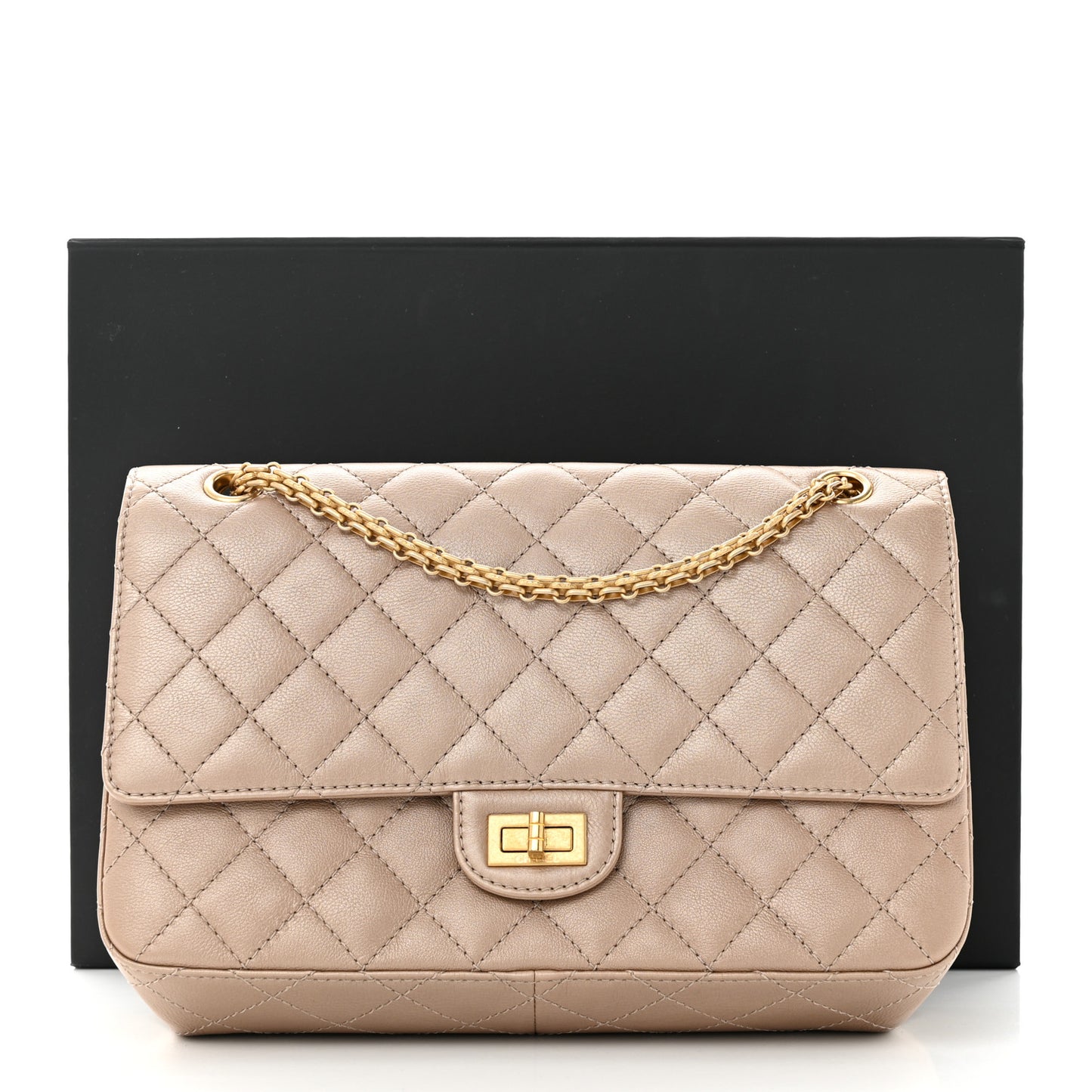 Metallic Calfskin Quilted 2.55 Reissue 226 Flap Dark Gold