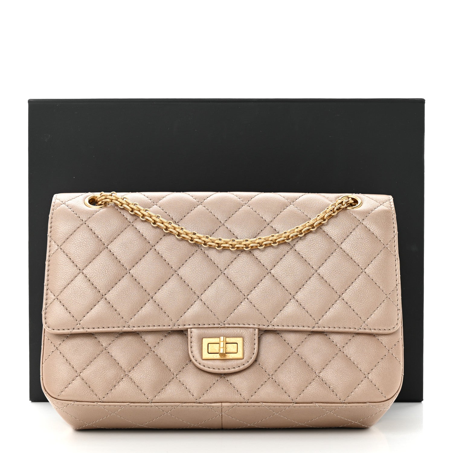 Chanel Metallic Calfskin Quilted 2.55 Reissue 226 Flap Dark Gold 12 of 12