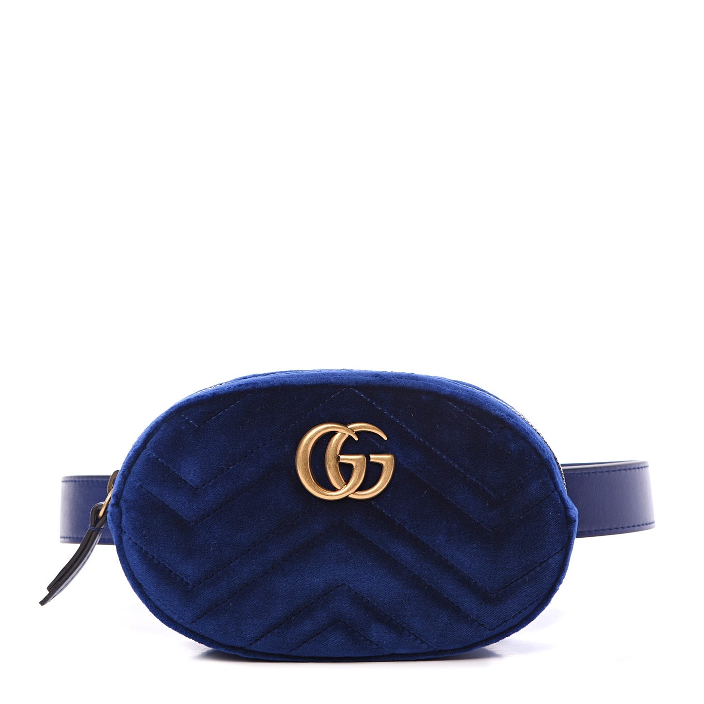 Velvet Matelasse GG Marmont Belt Bag 75 30 Cobalt Blue