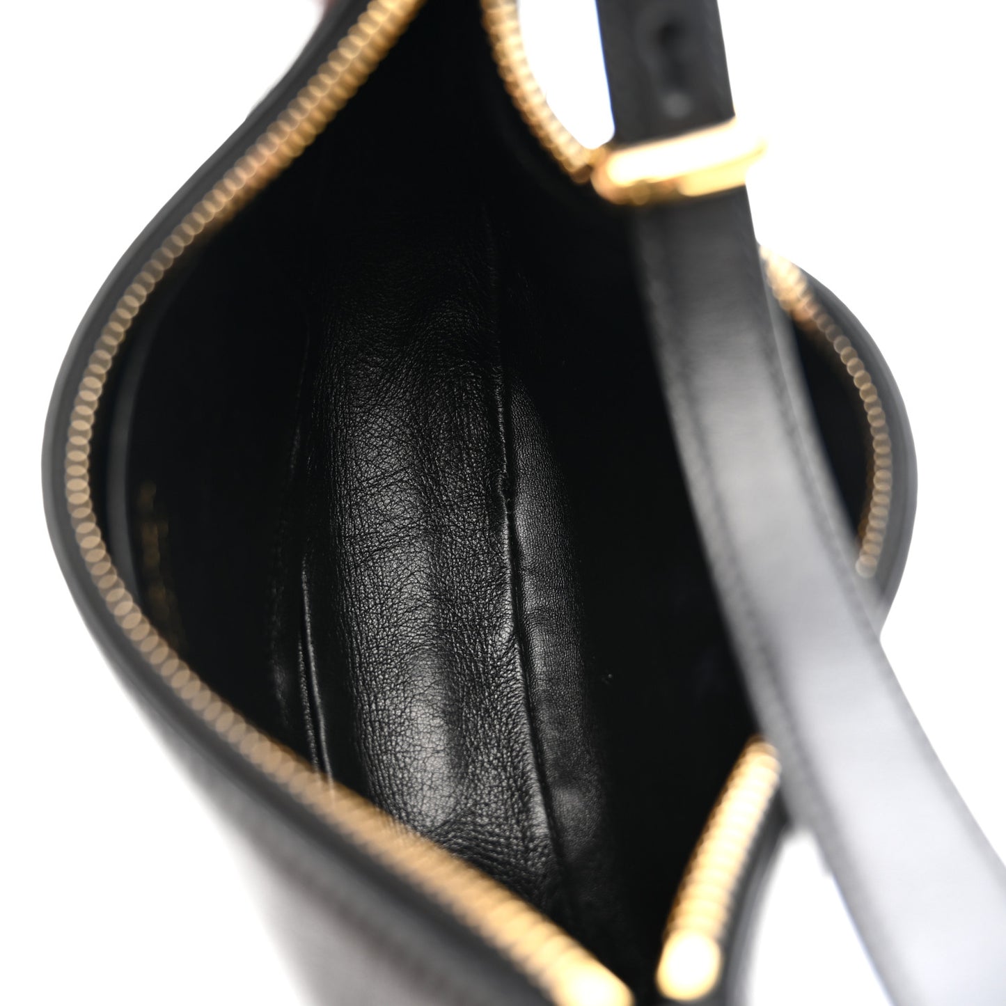 Soft Calfskin Arque Shoulder Bag Black