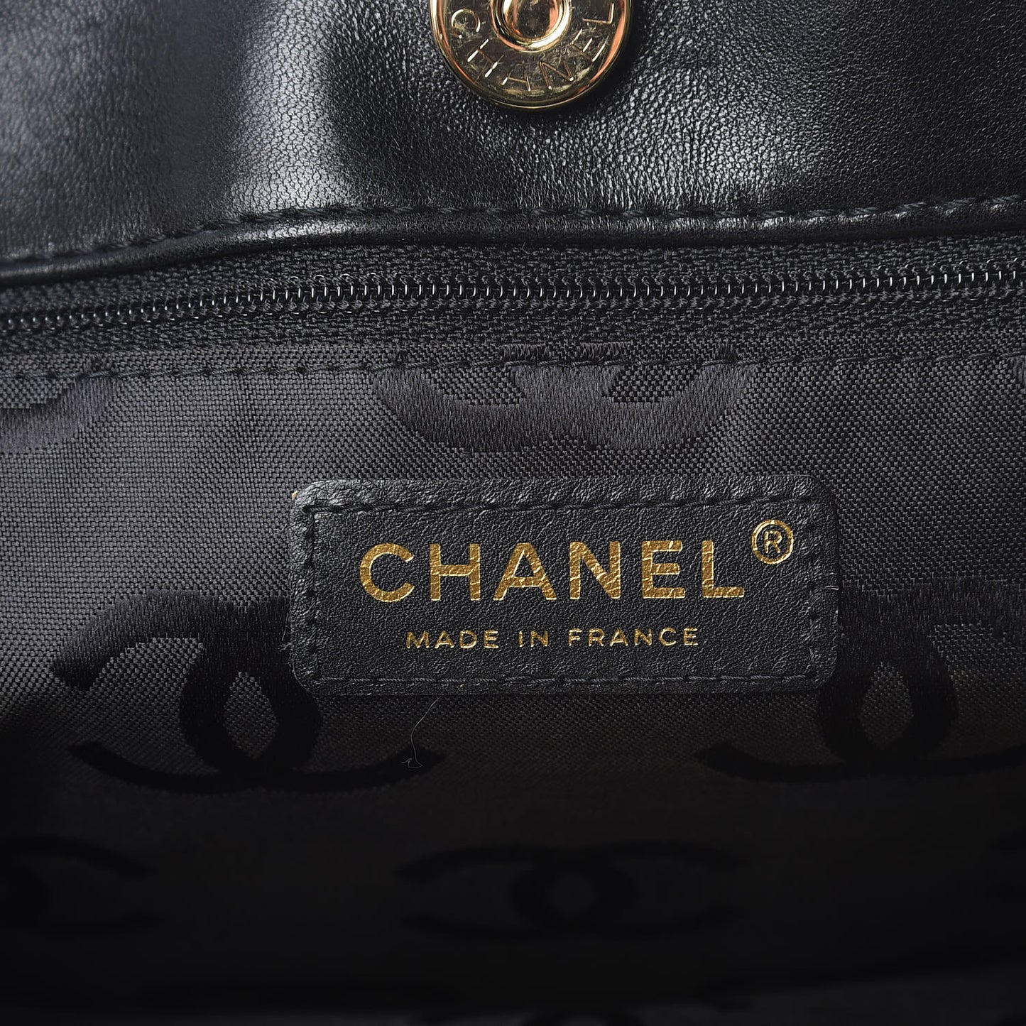 Lambskin Cross Stitch Shopper Tote Black