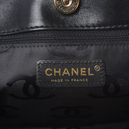 Chanel Lambskin Cross Stitch Shopper Tote Black 6 of 9