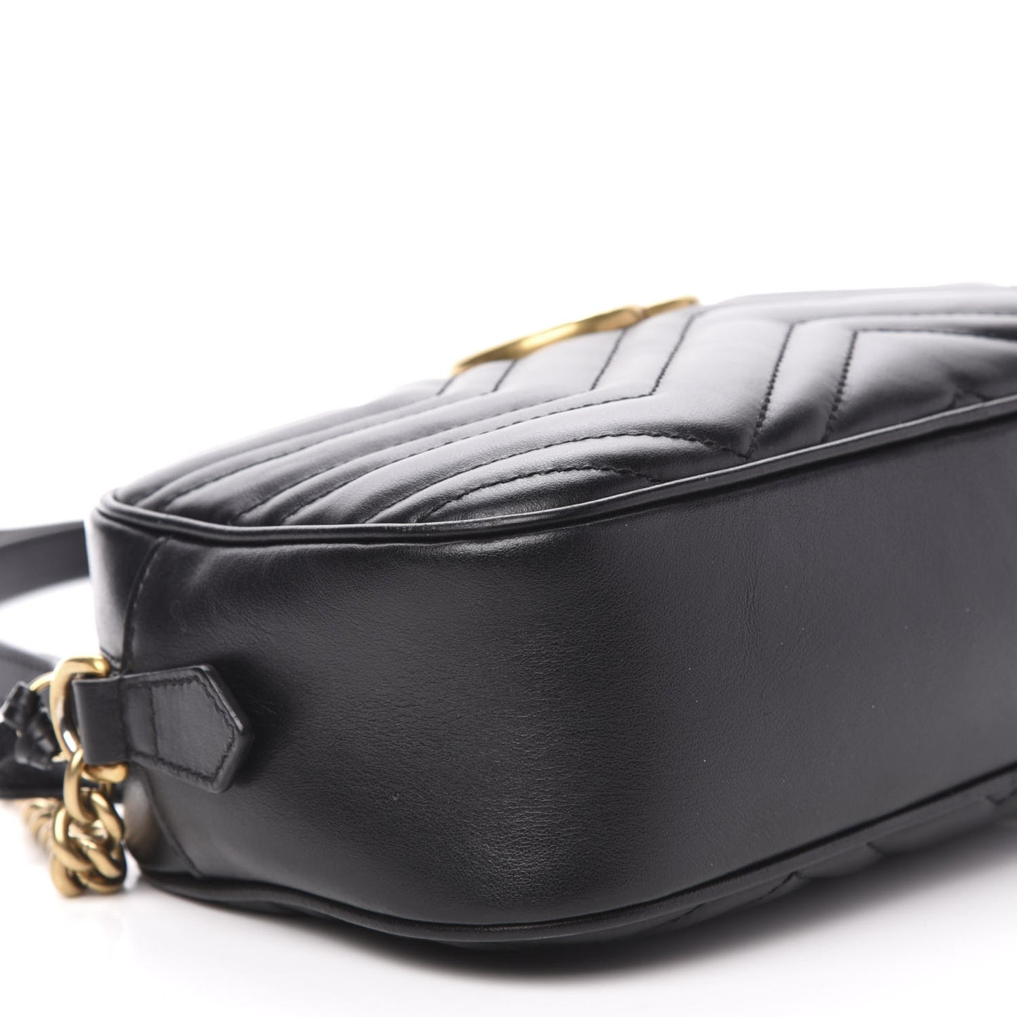 Calfskin Matelasse Small GG Marmont Chain Shoulder Bag Black
