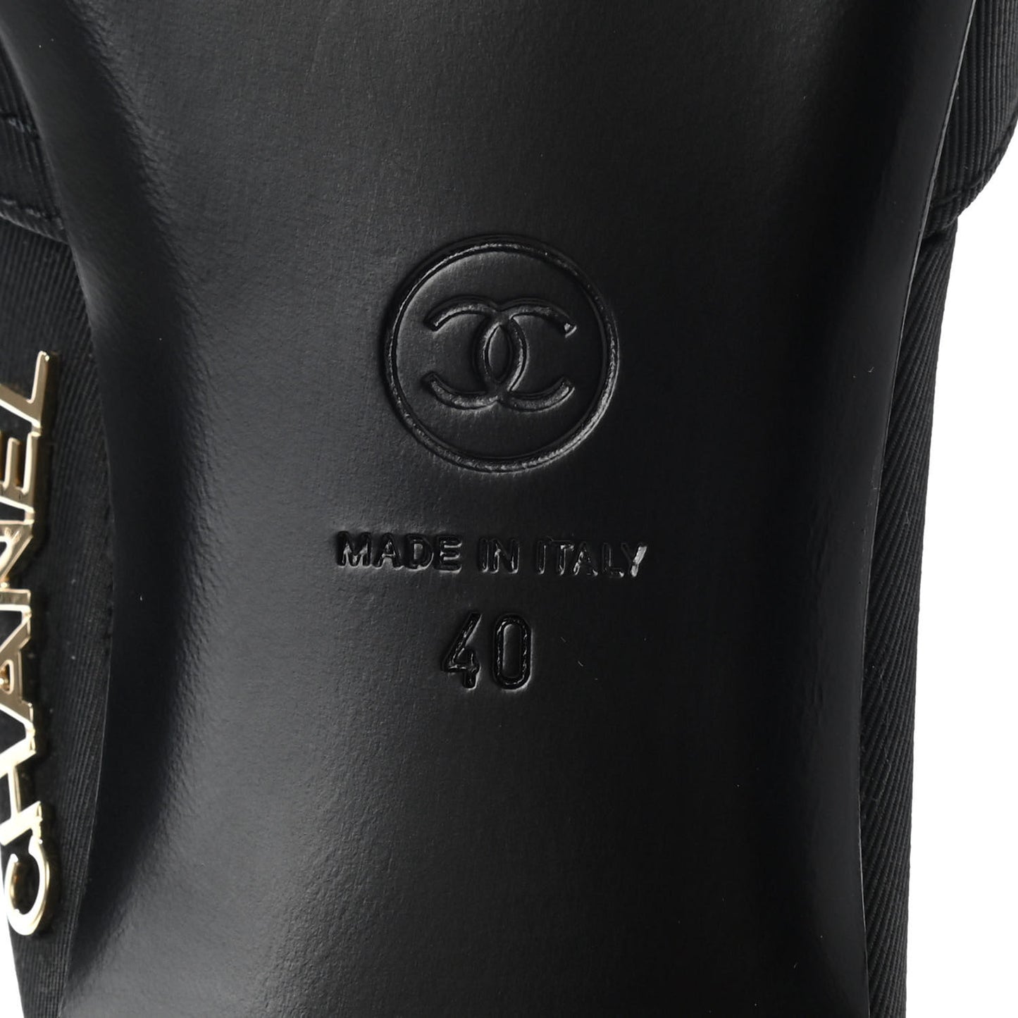 Grosgrain Cap Toe CC Ankle Strap Sandals 40 Black