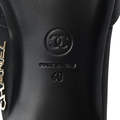 Chanel Grosgrain Cap Toe CC Ankle Strap Sandals 40 Black 6 of 8