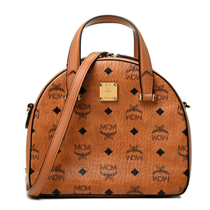 MCM Visetos Essential Small Disco Tote Cognac 1 of 4