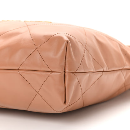 Chanel Shiny Calfskin Quilted Small Chanel 22 Camel 11 of 12