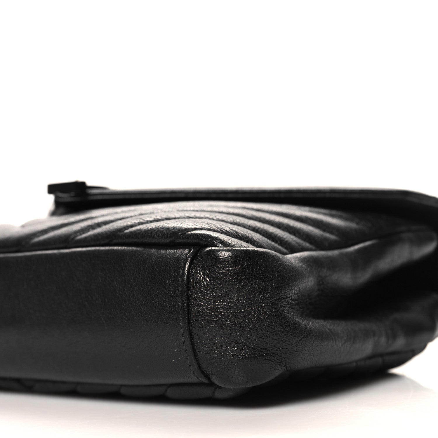 Saint Laurent Sheepskin Matelasse Chevron Monogram Monochrome Medium College Bag Black 10 of 11