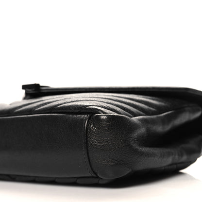 Saint Laurent Sheepskin Matelasse Chevron Monogram Monochrome Medium College Bag Black 10 of 11