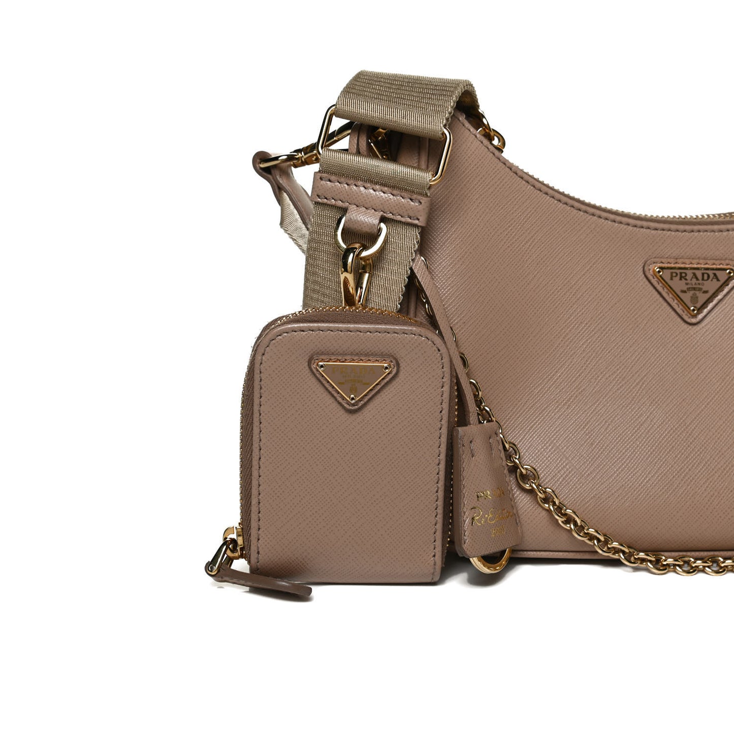 Saffiano Re-Edition 2005 Shoulder Bag Cammeo Beige