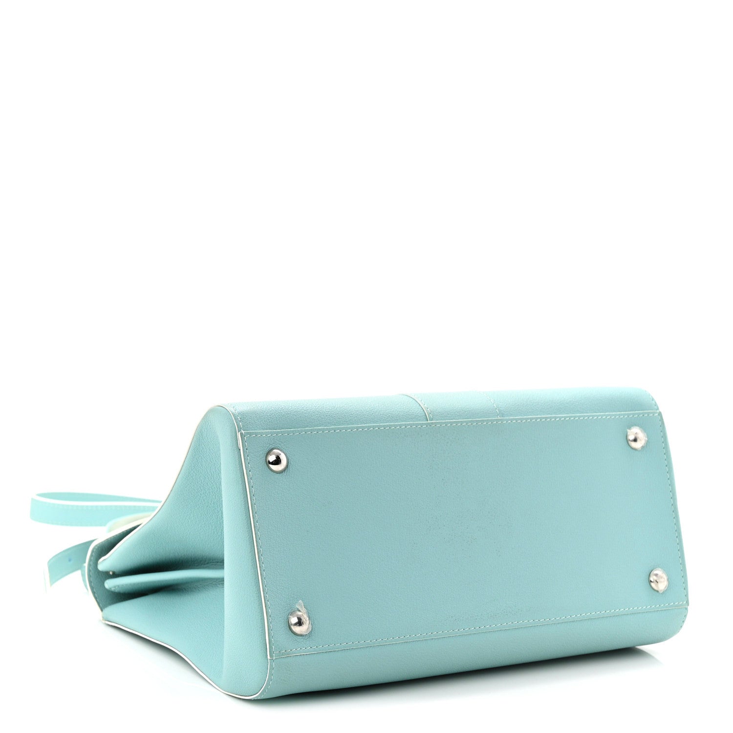 Delvaux Grained Calfskin MM Brillant Satchel Light Blue 4 of 13