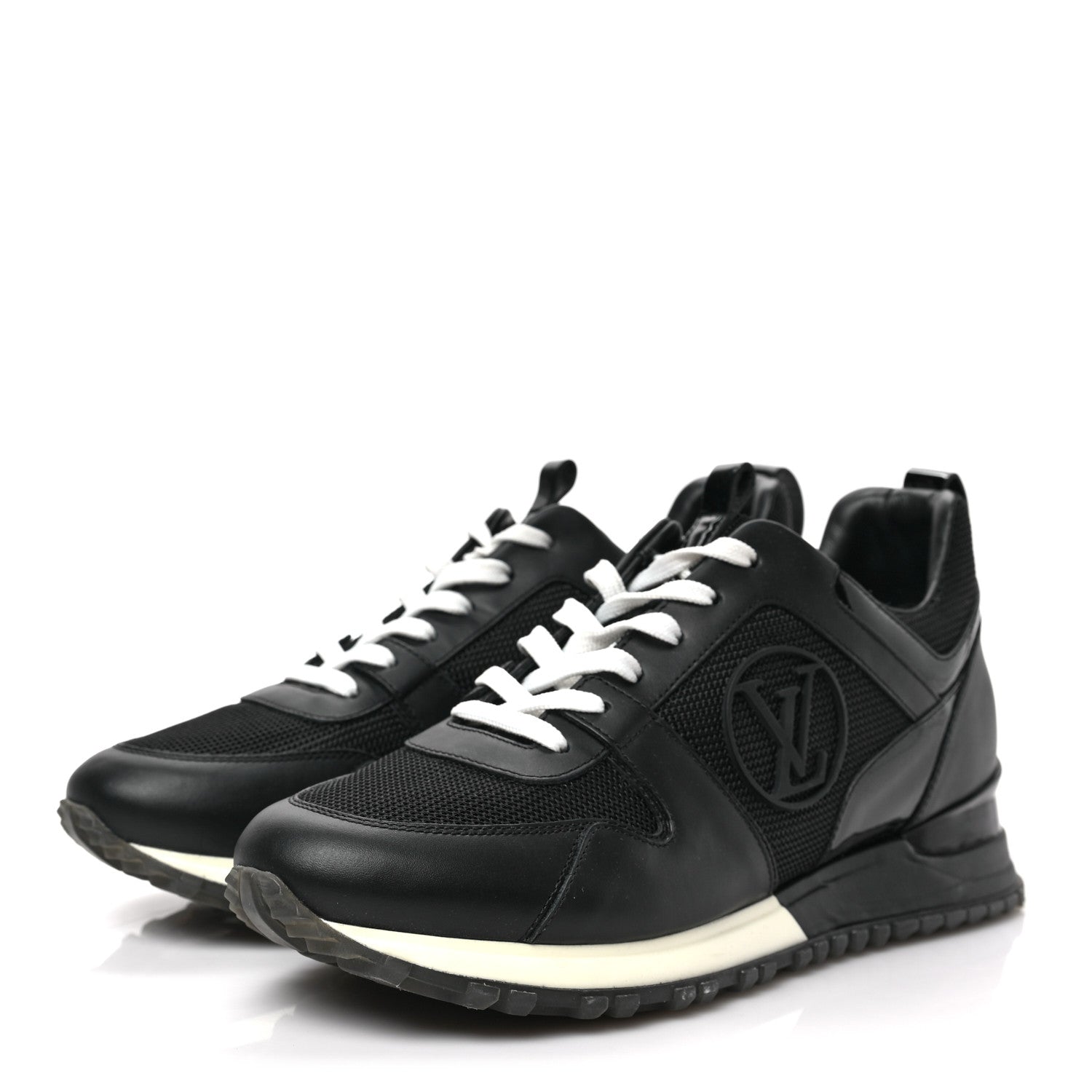 Louis Vuitton Calfskin Monogram Run Away Sneakers 38 Black 3 of 8