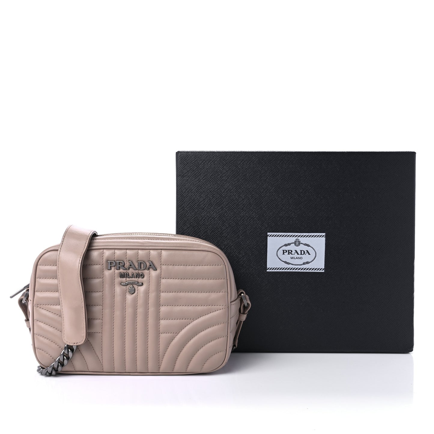 Soft Calfskin Diagramme Crossbody Bag Cipria