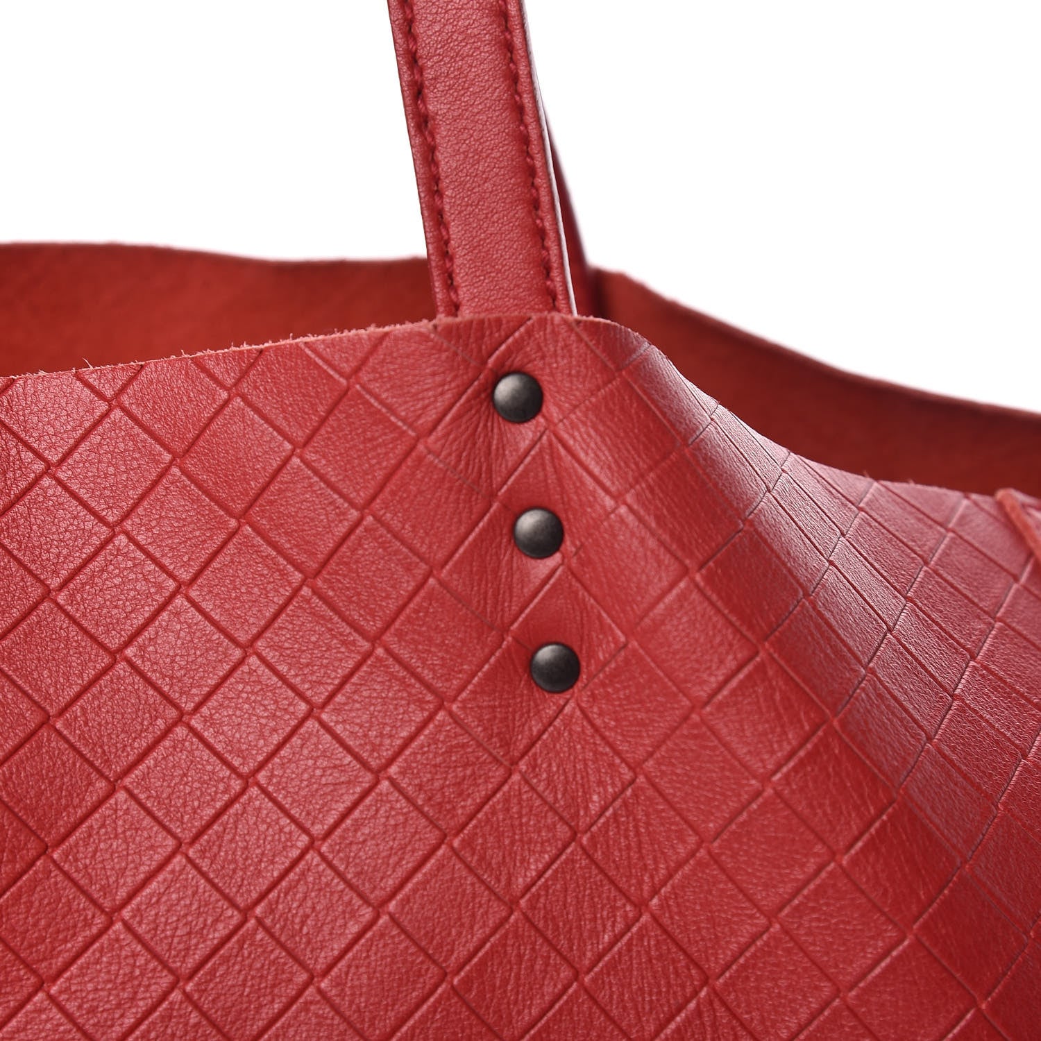 Bottega Veneta Calfskin Intrecciomirage Tote Red 10 of 10