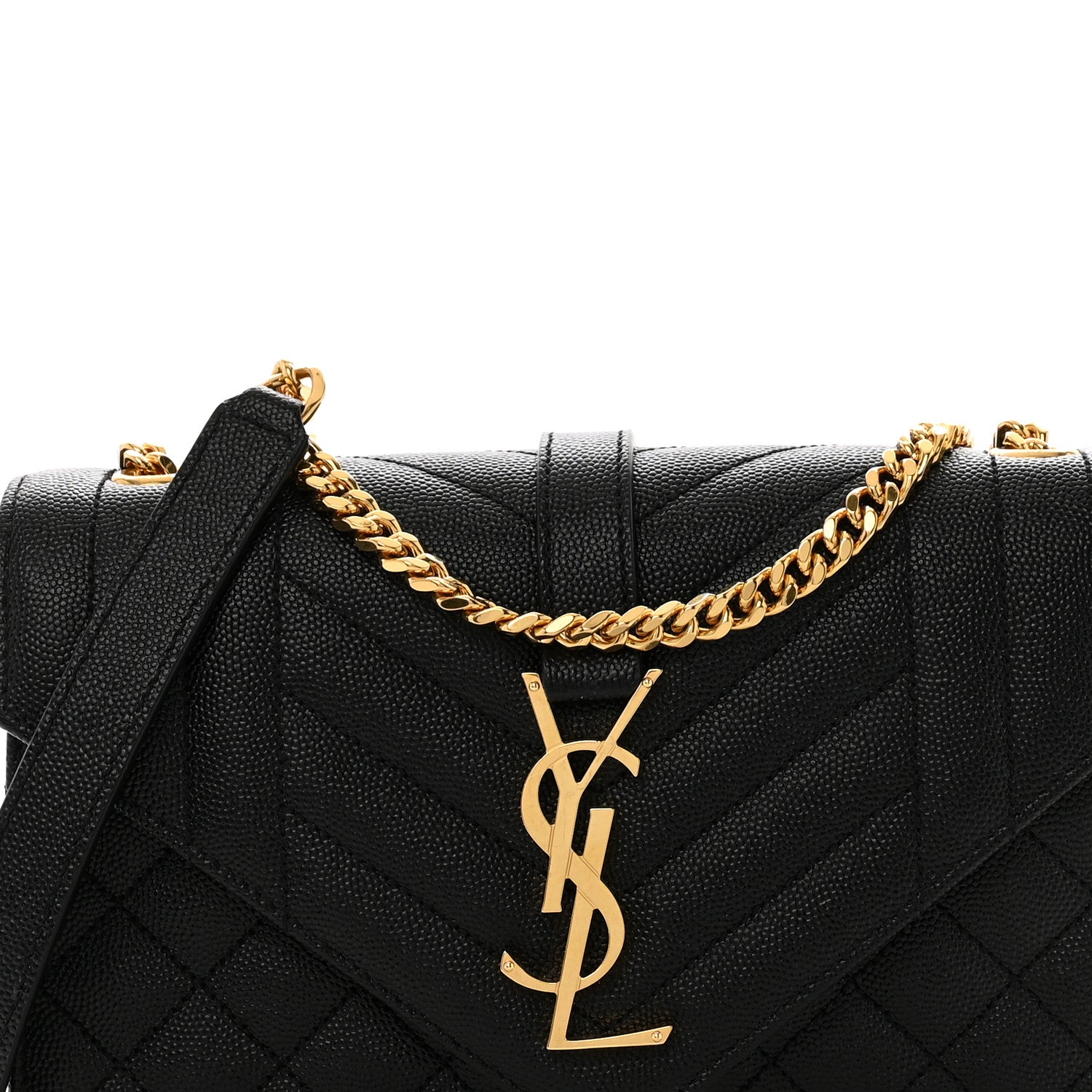 Saint Laurent Grain De Poudre Textured Mixed Matelasse Triquilt Small Monogram Satchel Black 8 of 10