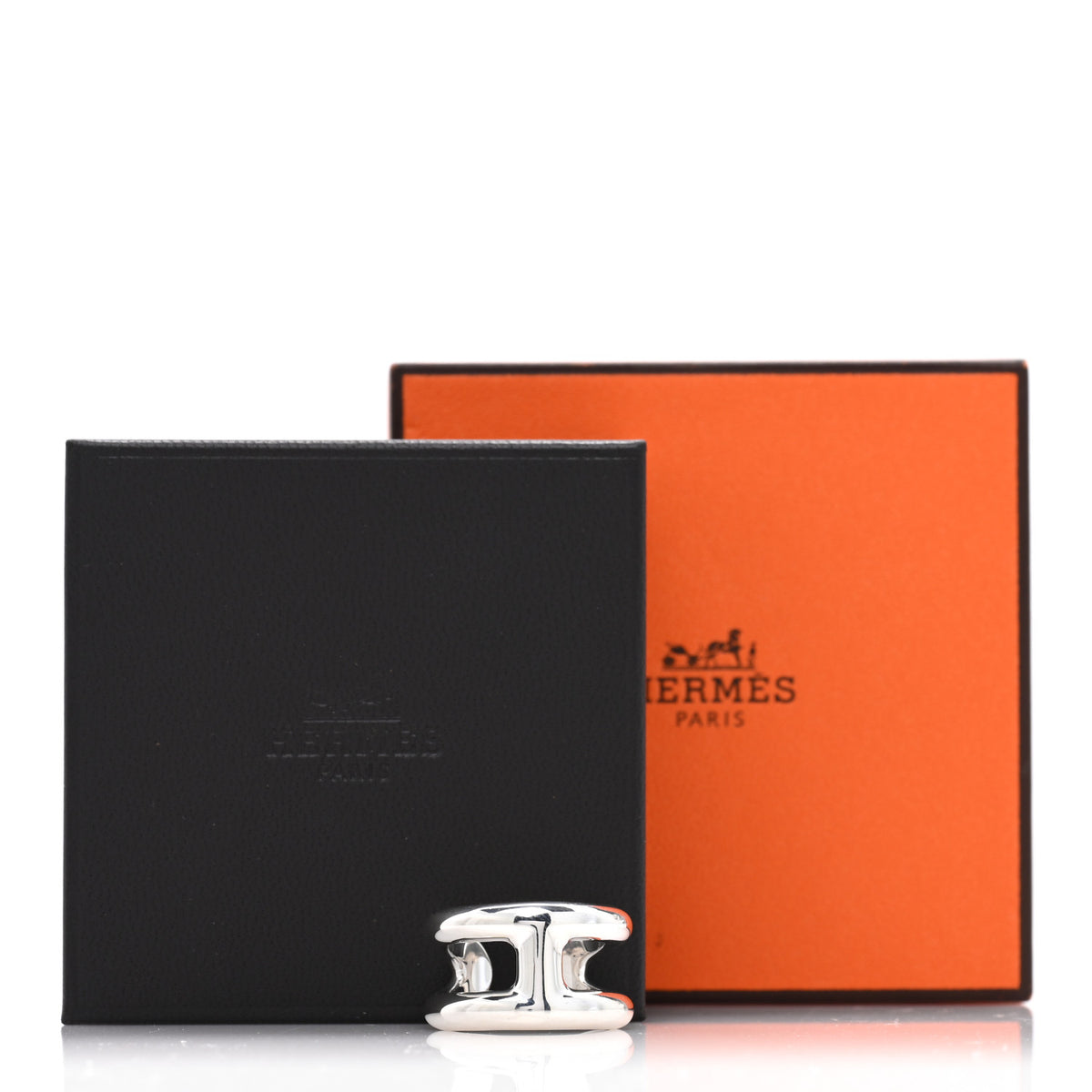 Hermes Sterling Silver PM Osmose Ring 53 6.5 5 of 5