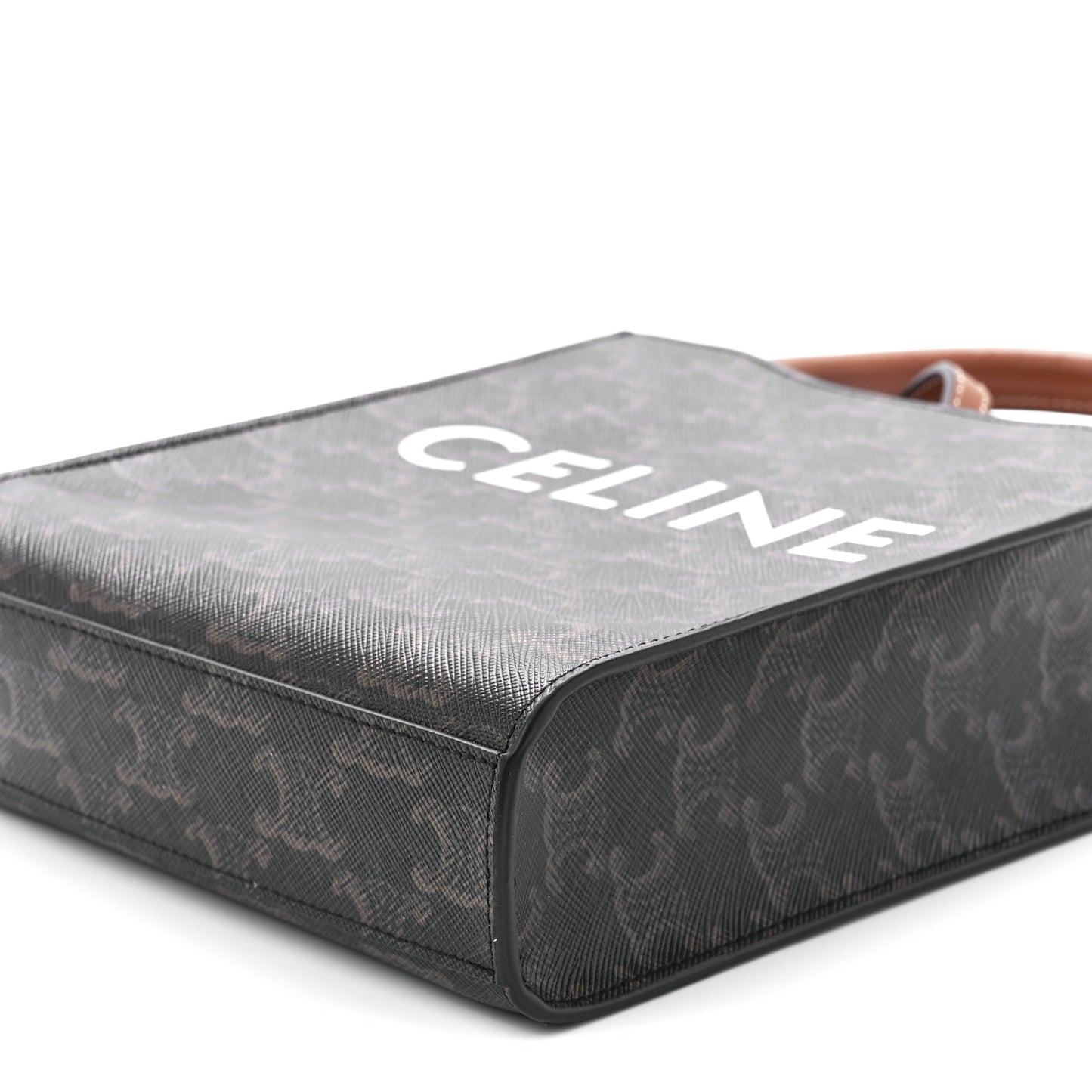 Triomphe Canvas Calfskin Mini Vertical Cabas Tan