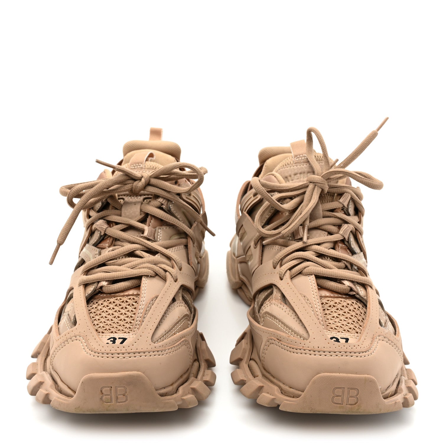 Balenciaga Mesh Rubber Uni-Matte Full Color Womens Track Sneakers 37 Full Beige 2 of 10