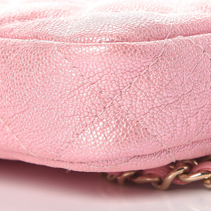 Chanel Iridescent Caviar Quilted Clutch With Chain Rose 11 of 12