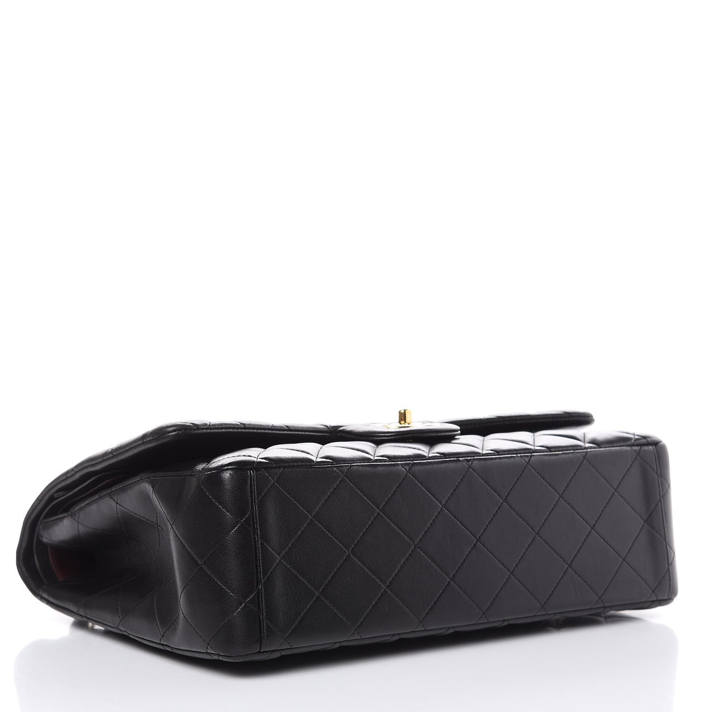 Lambskin Quilted Maxi Double Flap Black