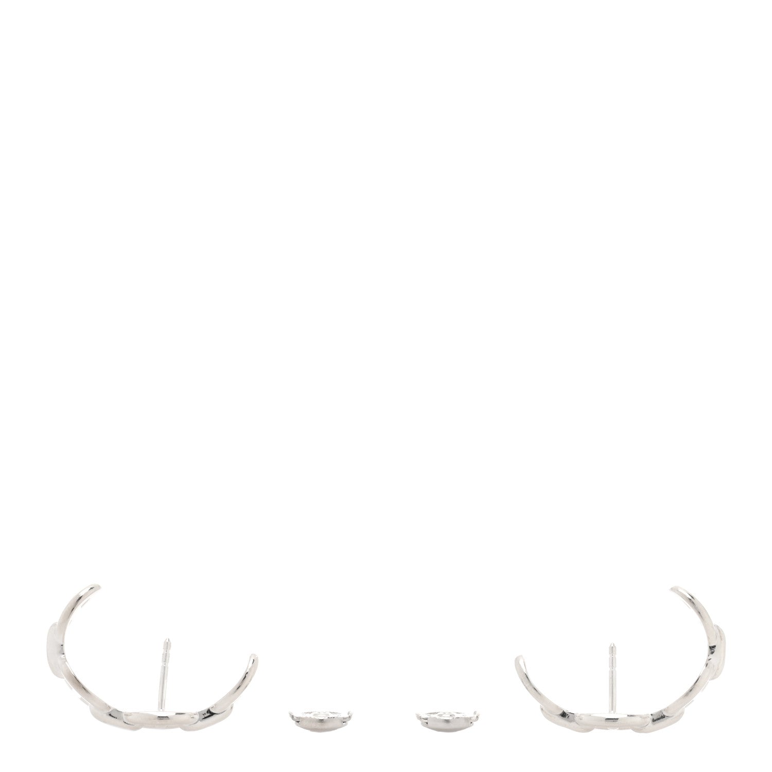Hermes Sterling Silver Chaine D'Ancre Enchainee Climber Earrings 3 of 4