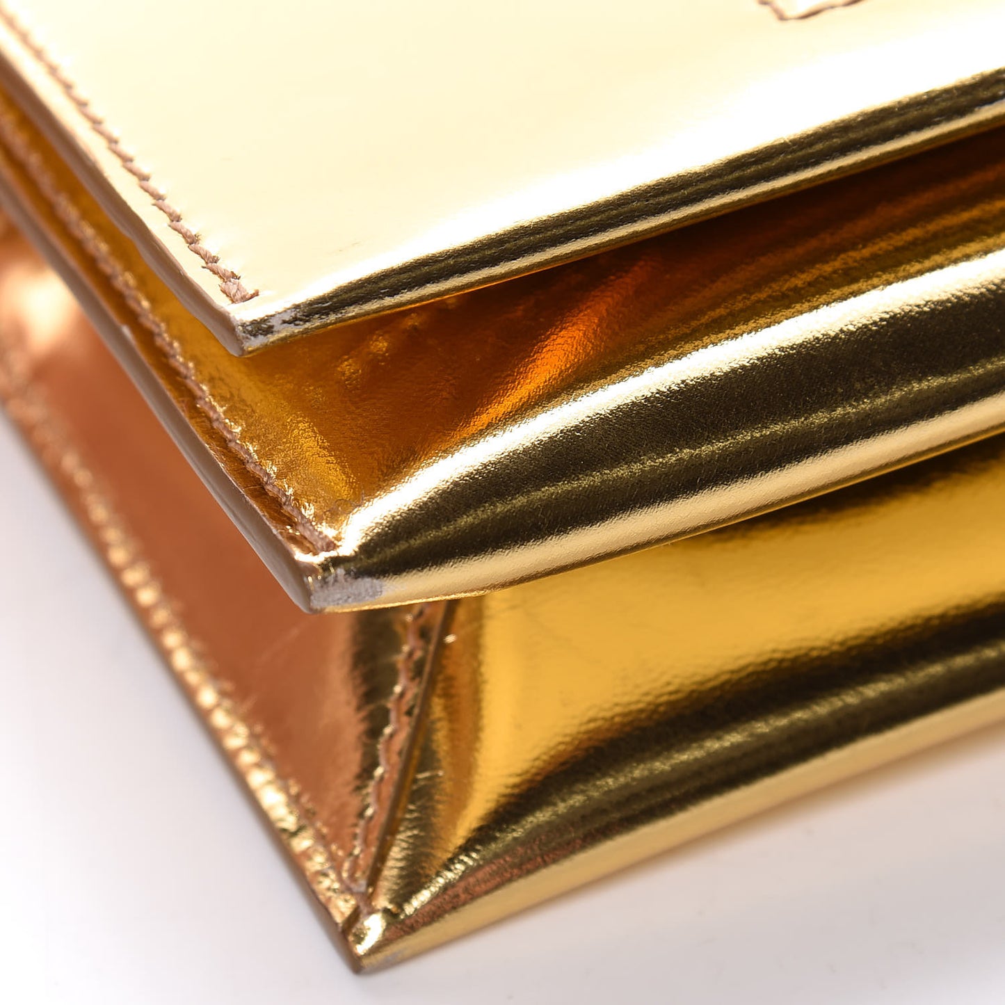Metallic Calfskin Icon Disco Bag Gold